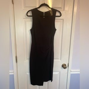 Robert Rodriguez black sheath faux wrap dress- black, size S